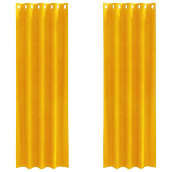 vidaXL Blackout Curtains 2 pcs Mustard Yellow 140 x 225 cm Velvet