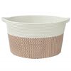 vidaXL Storage Basket Brown and White &Oslash;40x25 cm Cotton
