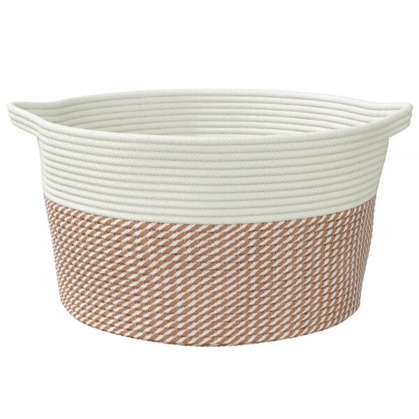 vidaXL Storage Basket Brown and White &Oslash;40x25 cm Cotton