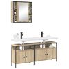 vidaXL Bathroom Furniture Set with Shelf 3 pcs Brown Engineered wood