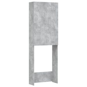 vidaXL Washing Machine Cabinet Concrete Grey 64x25.5x190 cm