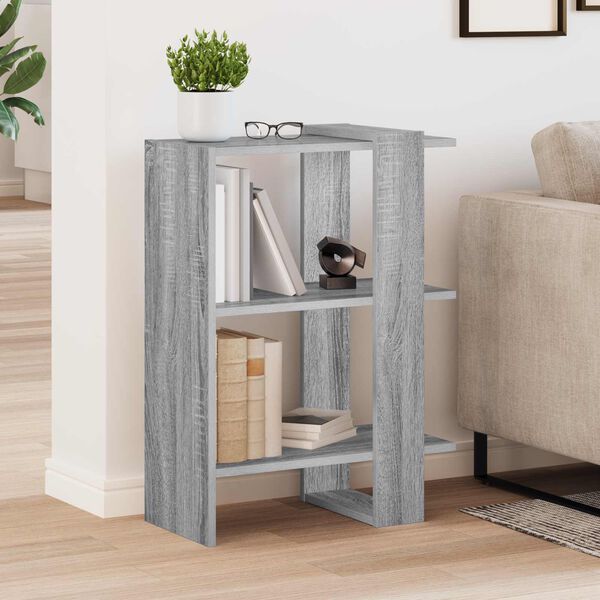 vidaXL Bookshelf Grey Sonoma 52 x 25 x 71.5 cm Engineered Wood
