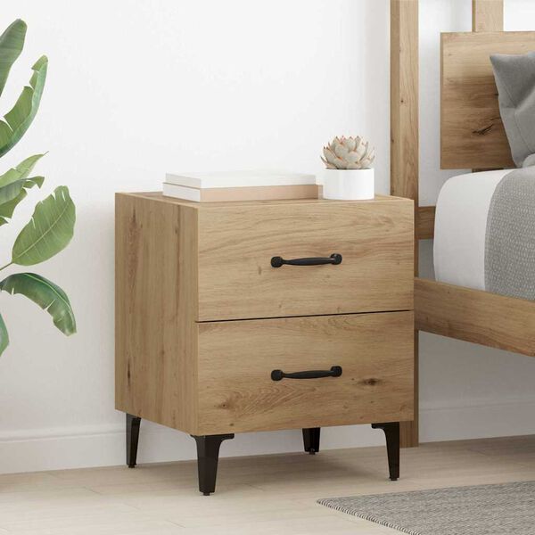 vidaXL Bed Cabinet Artisan Oak 40 x 35 x 47.5 cm Engineered Wood