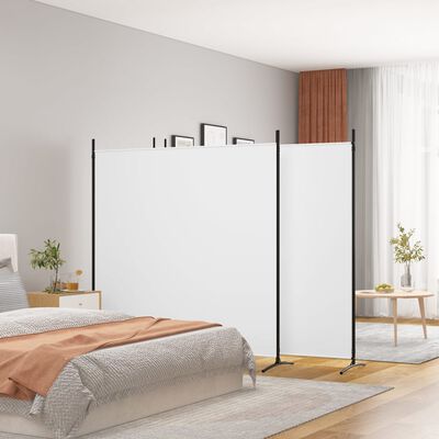 vidaXL 4-Panel Room Divider White 698x180 cm Fabric