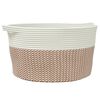 vidaXL Storage Basket Brown and White &Oslash;40x25 cm Cotton