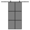 vidaXL Sliding Door with Hardware Set 102,5x205 cm Tempered Glass&Aluminium
