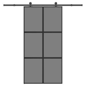 vidaXL Sliding Door with Hardware Set 102,5x205 cm Tempered Glass&Aluminium