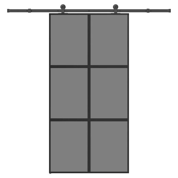 vidaXL Sliding Door with Hardware Set 102,5x205 cm Tempered Glass&Aluminium