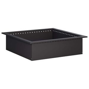 vidaXL Fire Pit Ring Black 80 x 80 x 25 cm Steel