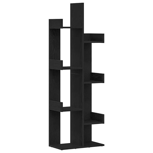 vidaXL Bookcase Black Oak 48 x 25.5 x 140 cm Engineered Wood