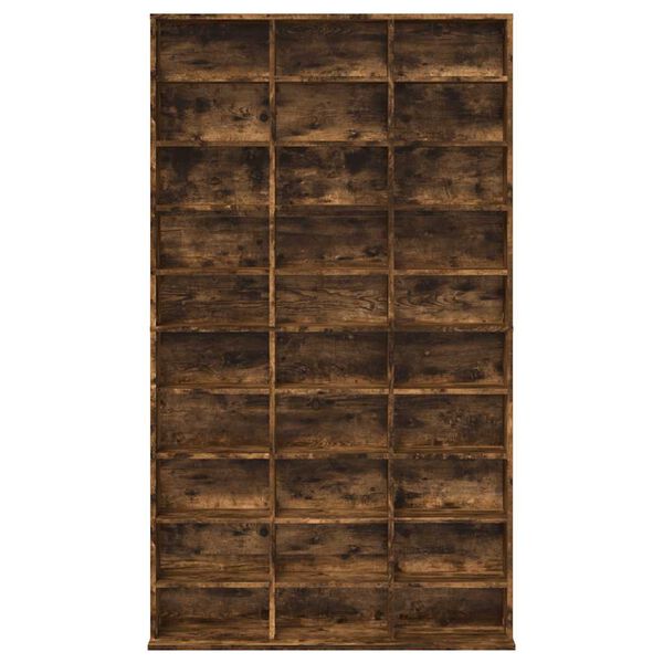 vidaXL CD Cabinet Smoked Oak 102x23x177.5 cm Engineered Wood