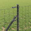 vidaXL Fence with Post Grey 0.8 x 25 m Steel and PVC