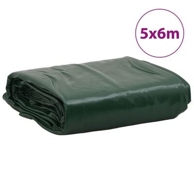 vidaXL Tarpaulin 650 g/m² 5x6 m Green