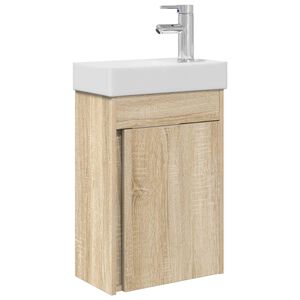 vidaXL Bathroom Vanity Unit with Tap Sonoma Oak 40.5 x 22.5 x 62 cm