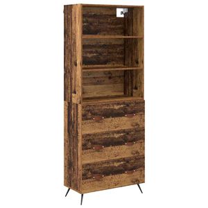 vidaXL Highboard Old Wood 69.5 x 34 x 180 cm Engineered Wood