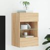 vidaXL TV Wall Cabinet with LED Lights Sonoma Oak 40x30x60,5 cm