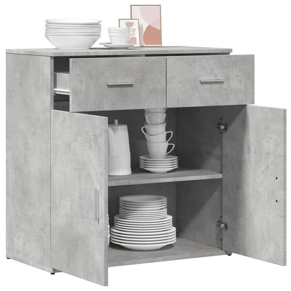 vidaXL Sideboard Concrete Grey 79x38x80 cm Engineered Wood