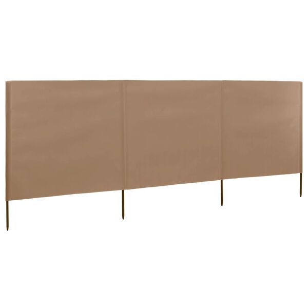 vidaXL 3-panel Wind Screen Fabric 400x160 cm Taupe