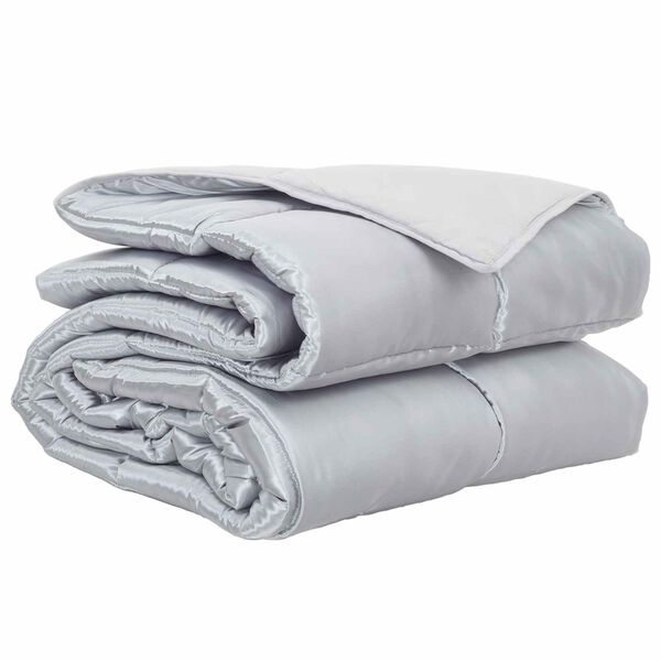 vidaXL Full Year Duvet Silver 140 x 220 cm Satin and Microfiber