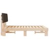 vidaXL Bed Frame with Upholstered Headboard Taupe 140 x 200 cm