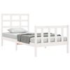 vidaXL Bed Frame without Mattress White Small Single Solid Wood Pine