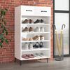 vidaXL Shoe Cabinet High Gloss White 60x35x105 cm Engineered Wood