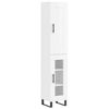 vidaXL Highboard High Gloss White 34.5x34x180 cm Engineered Wood