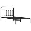 vidaXL Metal Bed Frame without Mattress with Headboard Black 100x190cm