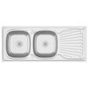 vidaXL Kitchen Sink with Double Sinks Silver 1200x500x155 mm Stainless Steel