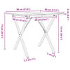 vidaXL Dining Table X-Frame 80x80x75 cm Solid Wood Pine and Steel