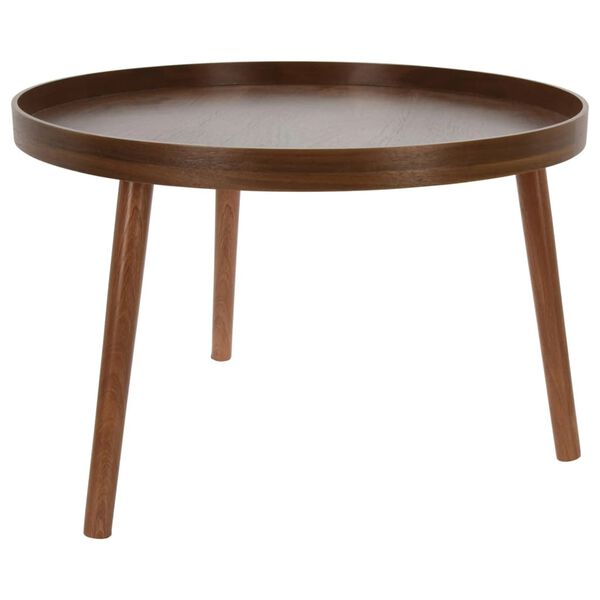 Home&Styling 2 Piece Side Table Set Round Dark Walnut