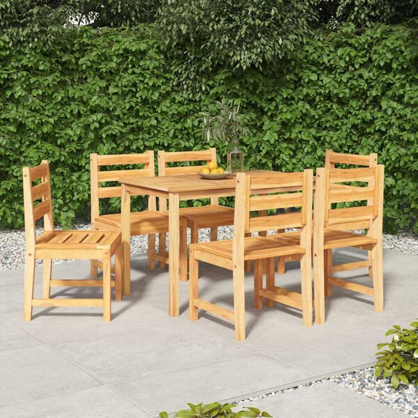vidaXL 7 Piece Garden Dining Set Solid Wood Teak