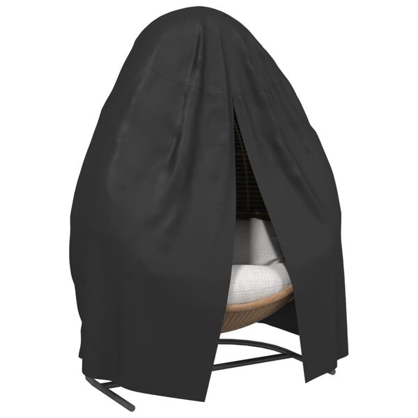 vidaXL Double Egg Chair Cover Black &Oslash;146x210 cm 420D Oxford