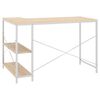 vidaXL Computer Desk White and Oak 110x72x70 cm Engineered Wood