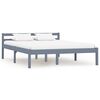 vidaXL Bed Frame without Mattress Grey Solid Pine Wood 120x200 cm