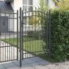 vidaXL Fence Gate with Spikes Grey 200 x 100 cm Powder-coated steel