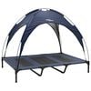 vidaXL Dog Bed Folding Manual Navy Blue 122 x 93 x 106.5 cm Steel