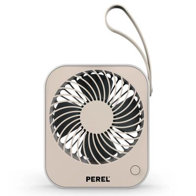 Perel Portable USB Fan Cream and White