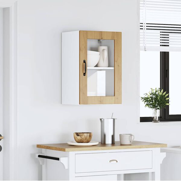 vidaXL Kitchen Wall Cabinet with Glass Door&nbsp;Porto Artisan Oak