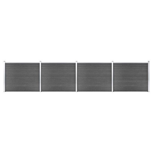 vidaXL Fence Panel Set WPC 699x146 cm Black