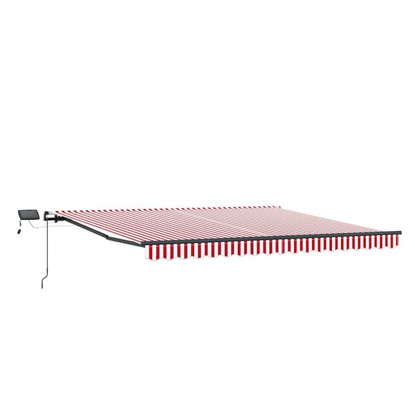 vidaXL Retractable Awning Manual Red and white 450 x 350 cm Fabric