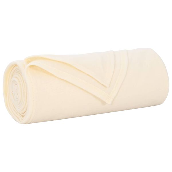 vidaXL Throw Blanket Cream 280 x 210 cm Fleece