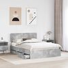 vidaXL Bed Frame Concrete Grey 150 x 200 cm Engineered Wood