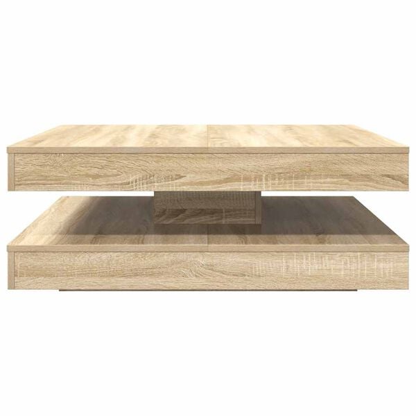 vidaXL Coffee Table 360-Degree Rotatable Sonoma Oak 90x90x34.5 cm