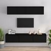 vidaXL TV Cabinets 5 pcs Black Solid Wood Pine
