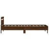 vidaXL Bed Frame without Mattress with LED Lights Brown Oak 100x200 cm