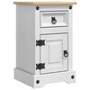 vidaXL Bedside Table Corona White 35 x 32.5 x 58 cm Solid Pine Wood