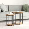 vidaXL Side Table Set 2 pcs Old wood and Black 50 x 50 x 50.5 cm