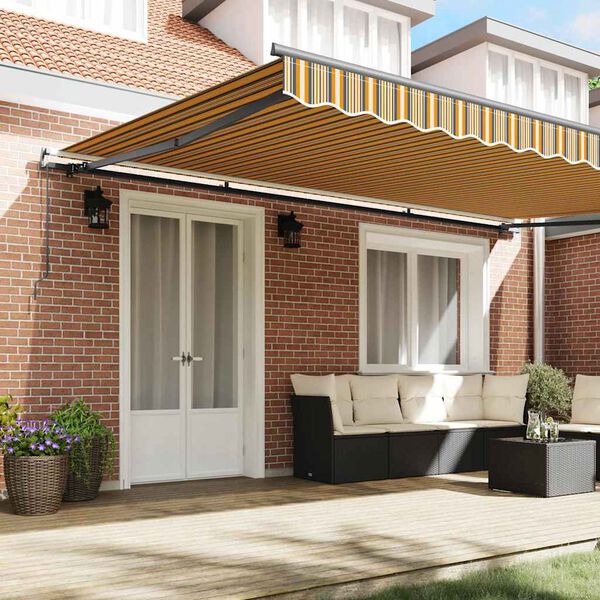 vidaXL Retractable Awning Multicolour 500 x 350 cm Polyester and Steel