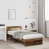 vidaXL Bed Frame with Headboard Old Wood 75 x 190 cm Engineered Wood